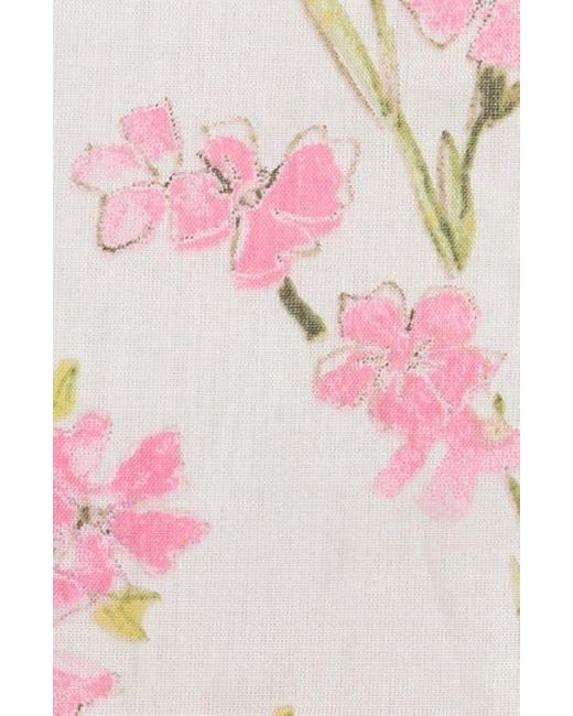 Sugarlips Natural Lita Floral Tiered Cotton Dress