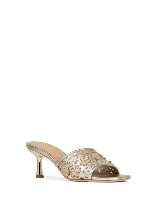 Donald J Pliner White Rikki Kitten Heel Slide Sandal