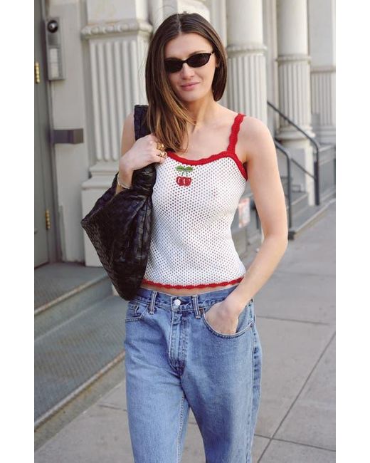 Wayf Blue X Styled By Coco! Marcie Embroidered Open Stitch Camisole