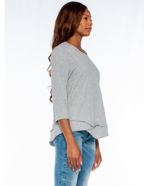 Wilt Red Shrunken Crew 3/4 Sleeve Mock Layer Tee