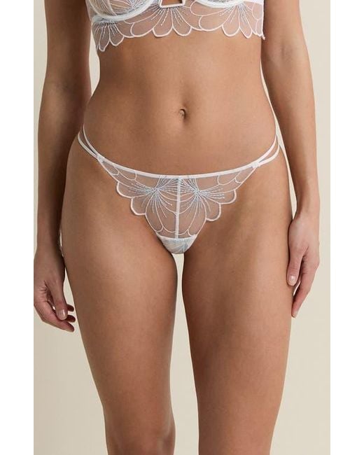 Etam White Camelia G-String
