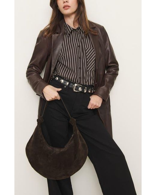 Reformation Black Rhea Suede Hobo Bag