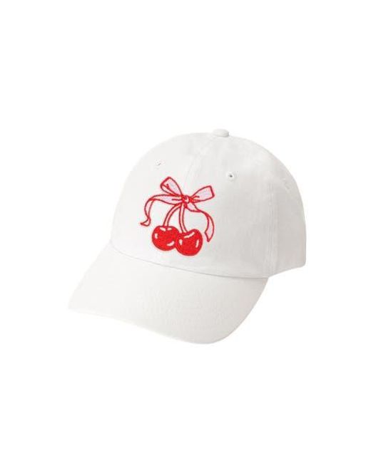 Sweet Wink Red Cherry Bow Patch Baseball Hat
