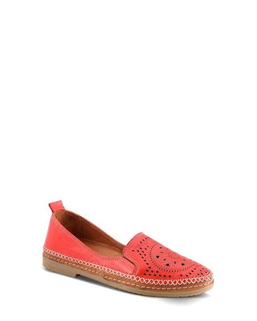 Spring Step Red Ingrid Leather Flat