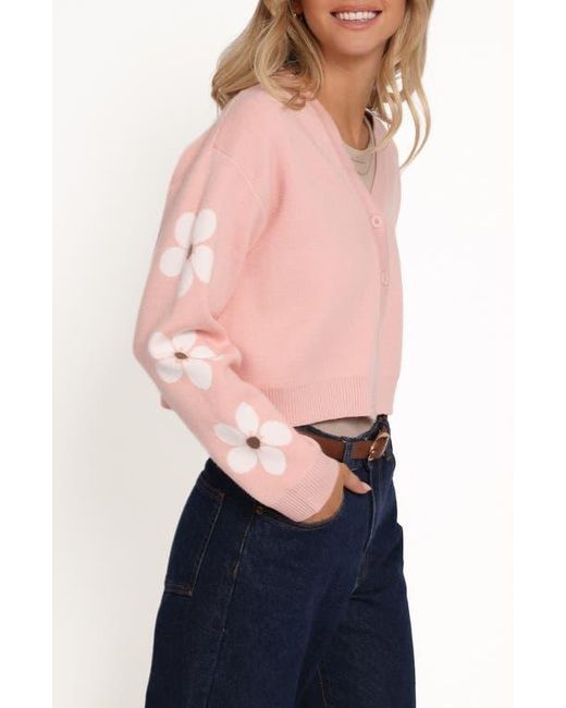 Petal & Pup Blue Lantana Flower Sleeve Crop Cardigan