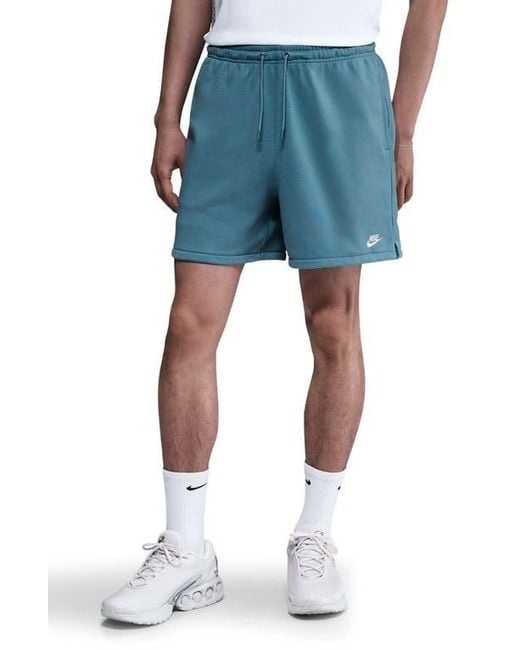 Nike Men's Blue Club French Terry Flow Shorts