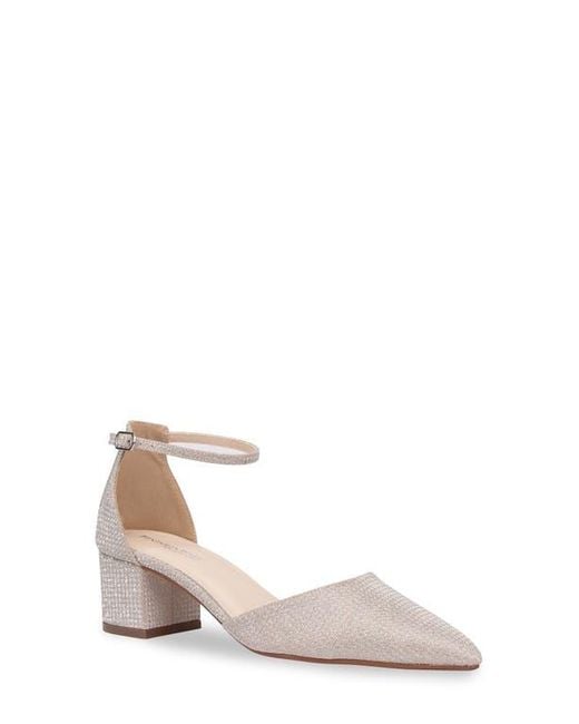 Touch Ups White Tegan Ankle Strap Pointed Toe Pump