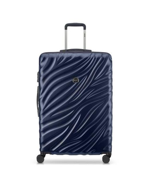 Delsey Paris Blue Alexis Hardside 29-Inch Checked Expandable Spinner Luggage