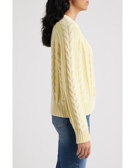 Pendleton Yellow Cable Stitch Cotton Sweater