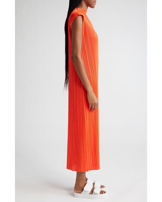Pleats Please Issey Miyake Red Monthly Colors April Pleated Dress