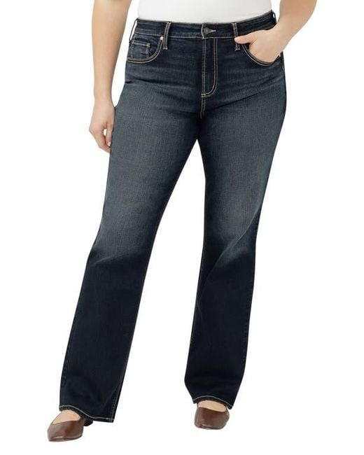 Silver Jeans Women's Blue Avery High Waist Slim Bootcut Jeans