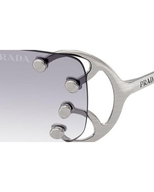 Prada Multicolor 52Mm Gradient Rectangular Sunglasses