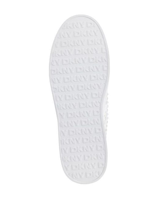DKNY White Maben Rhinestone Sneaker