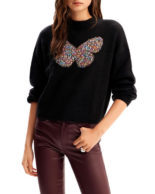 Desigual Black Jers Lilianma Butterfly Sweater