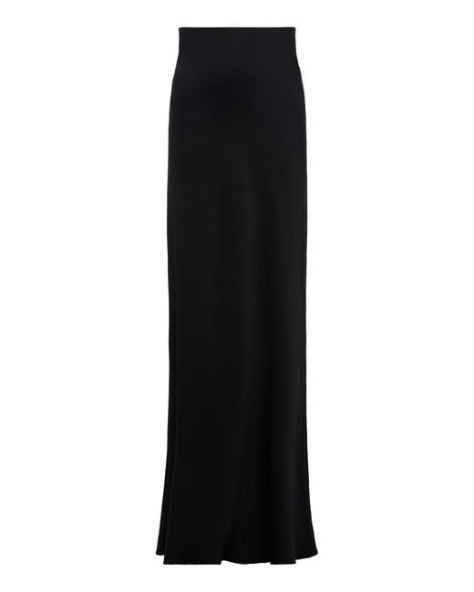 L'Agence Black Zeta Satin Maxi Skirt