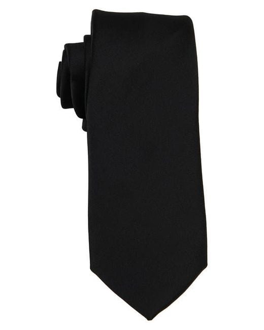 Brooklyn Brigade Black Solid Satin X-Long Tie for men