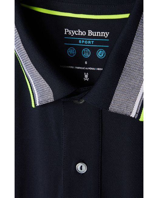 Psycho Bunny Blue Portland Sport Tipped Piqué Polo for men