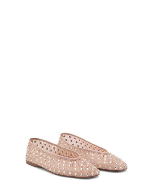 Mango Pink Embellished Ballet Flat