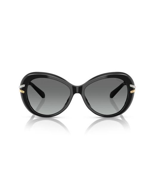Swarovski Gray 56Mm Butterfly Sunglasses for men