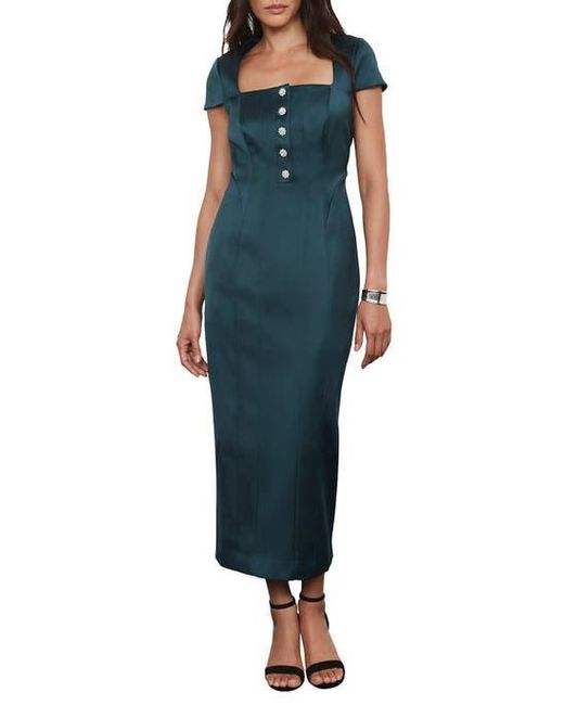 Mint Velvet Blue Satin Midi Dress