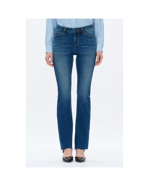 Bayeas Blue Low Rise Bootcut Jeans