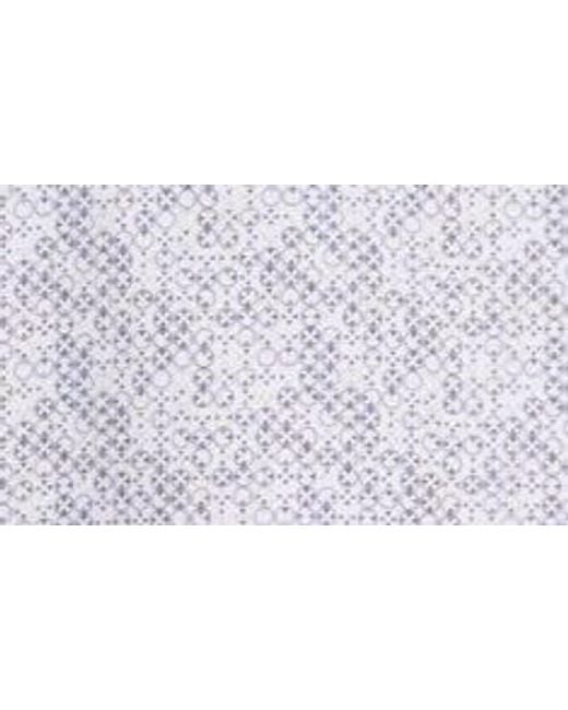 Johnston & Murphy White Circle Grid Print Button Down Shirt for men