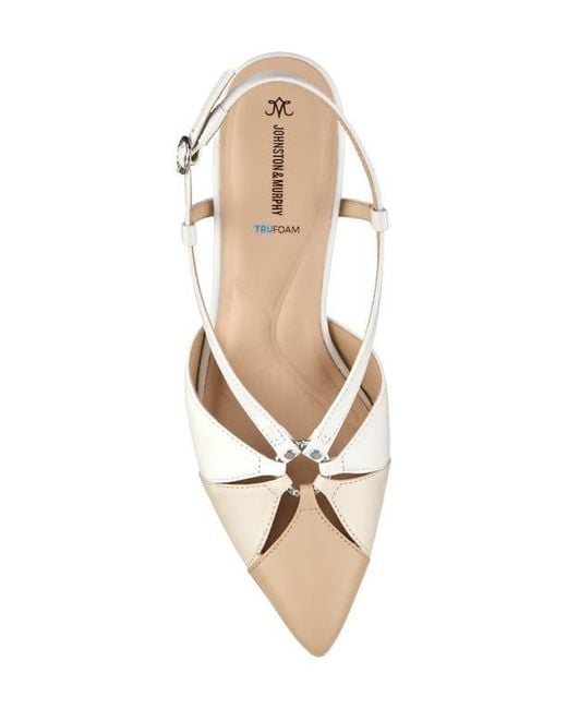 Johnston & Murphy Natural Lindsey Ring Slingback Pump
