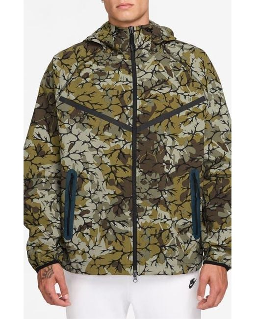 Nike Green Tech Woven Camo Zip Front Jacket for men