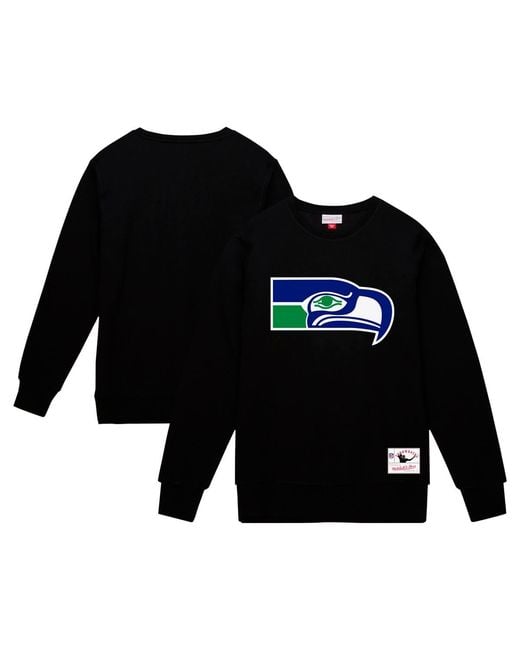 Mitchell & Ness Black Seattle Seahawks Basic Fleece Pullover Sweatshirt for men