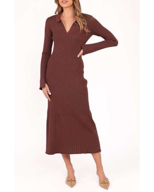 tj maxx brown dress Women's Feels Like Now Mocha Brown Ribbed Knit Sweater Mini Dress | Size: L main image 0