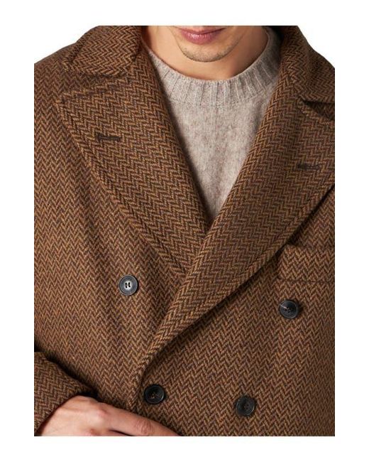 Fortela Brown Serwilliam1 Tweed Double-Breasted Coat for men