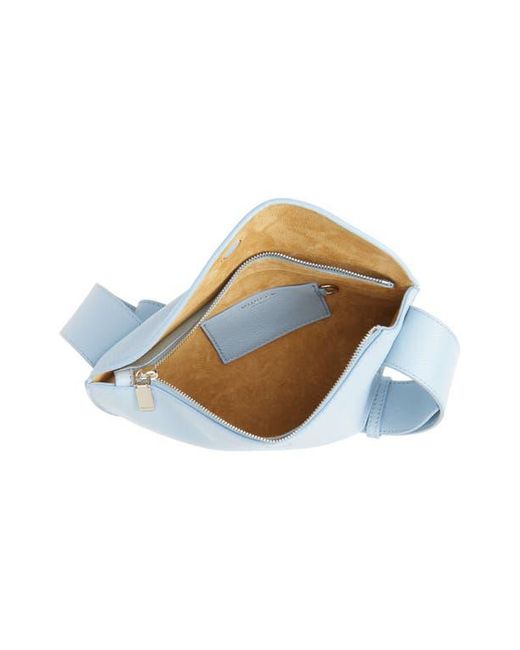 Alexander McQueen Blue T-Bar Sling Asymmetric Leather Crossbody Bag