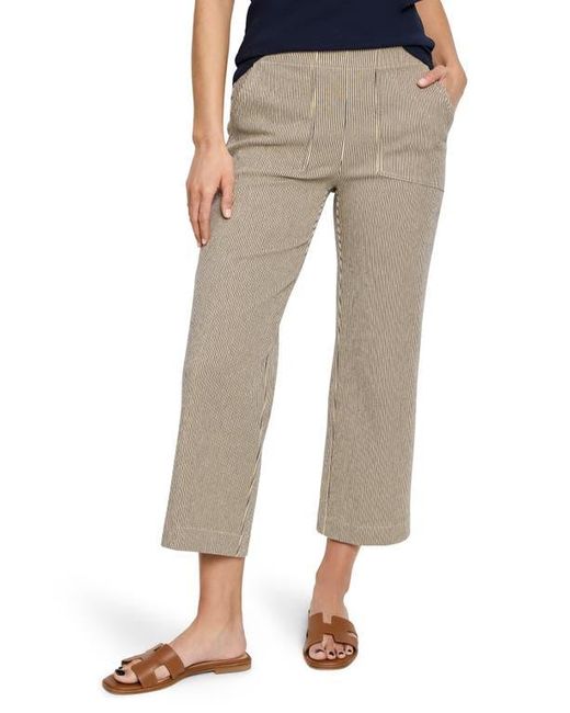 NIC+ZOE Natural All Day Stripe Crop Wide Leg Pull-On Jeans