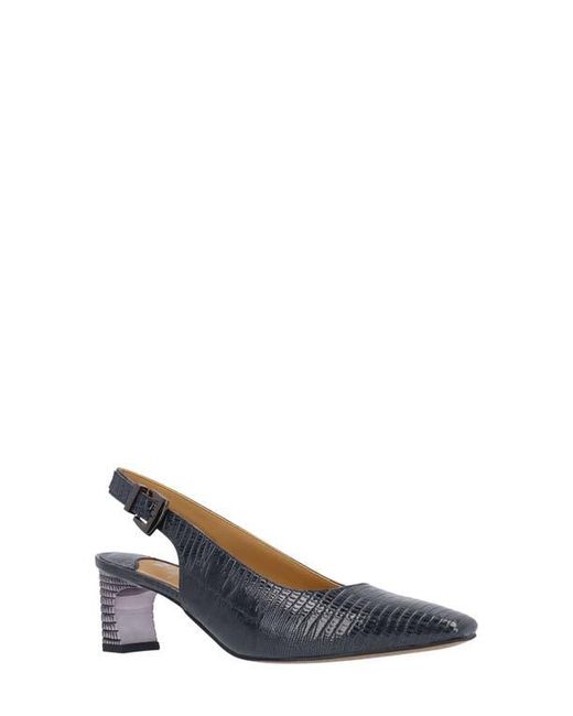 J. Reneé Blue Hadyn Lizard Embossed Slingback Pump