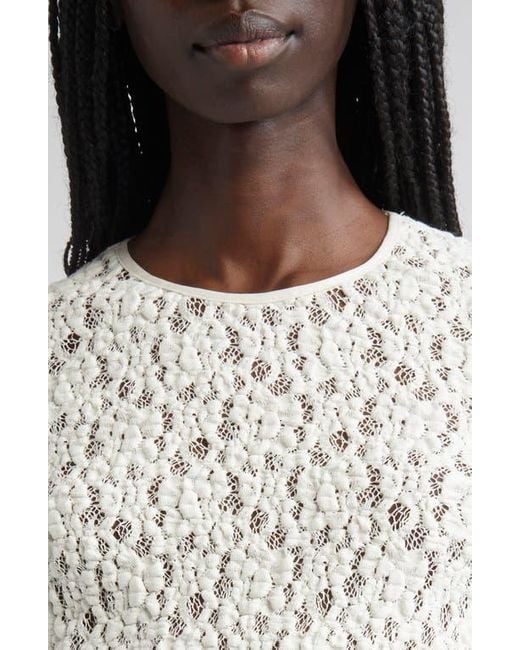 Max Mara White Gennaio Textured Lace Top