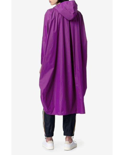K-Way Purple Rennes Waterproof Packable Rain Poncho