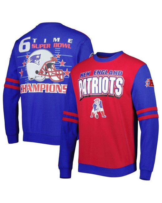 Mitchell & Ness Blue New England Patriots All Over 2.0 Pullover Sweatshirt At Nordstrom for men