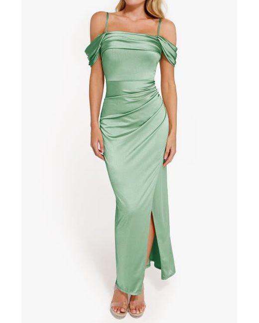 chinese dress ladies Shapewear Off Shoulder Shine Ruched Sculpting Maxi Dress  Popilush EU