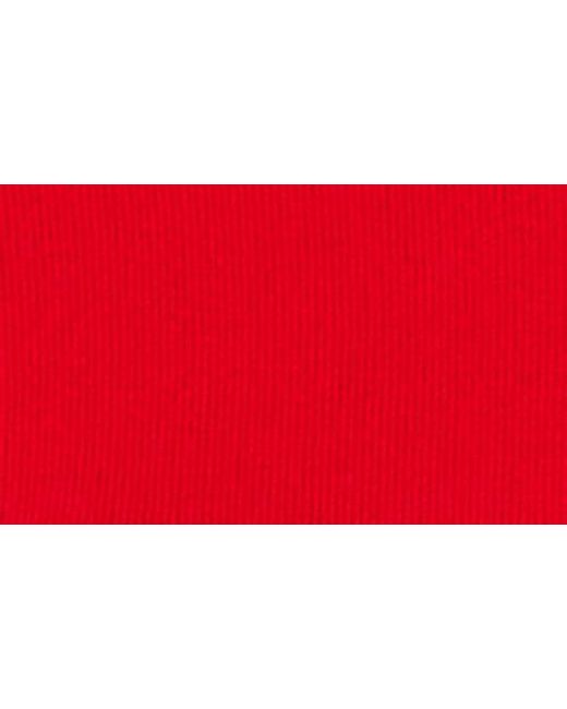 Vince Camuto Red Embellished Trim Three-Quarter Sleeve Sweater