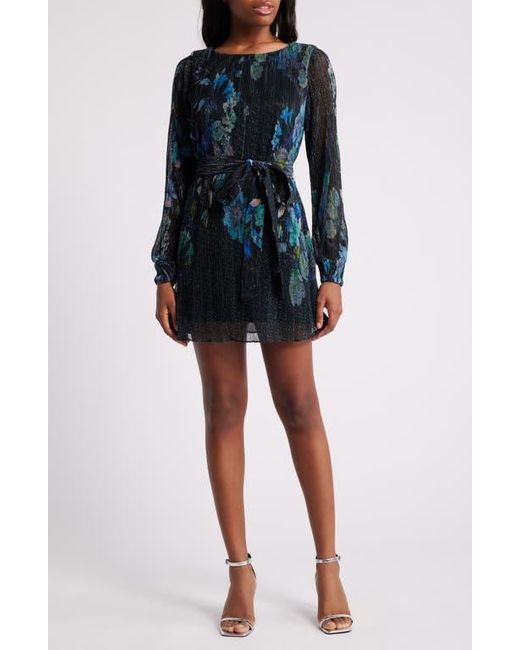 Dress the Population Kirsi Metallic Floral Long Sleeve