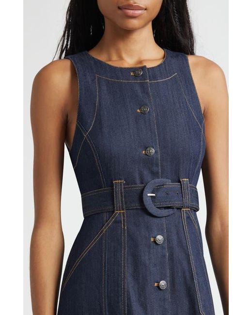 Cinq À Sept Blue Cezanne Denim Midi Dress