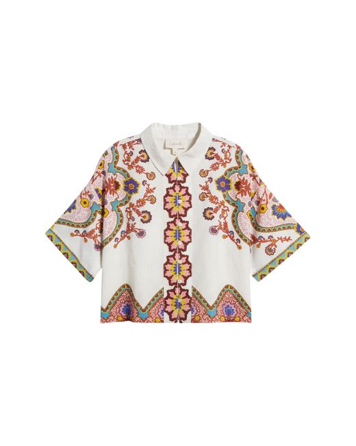 Cleobella White Jeni Cotton & Linen Button-up Shirt