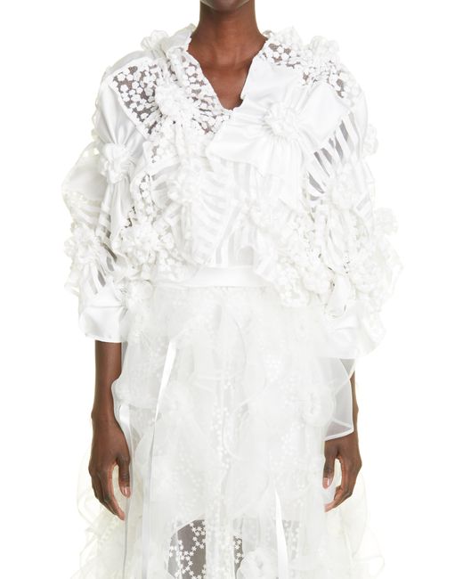 Róisín Pierce Whipped Embroidered Organza Jacket in White Lyst