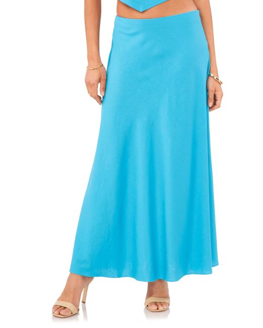1.STATE Blue Linen Blend Maxi Skirt