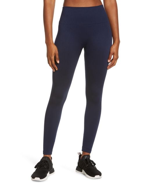 Spanx Rib Seamless High Waist leggings in Blue | Lyst