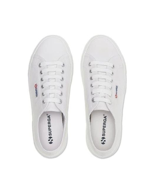 Superga White 2740 Platform Sneakers