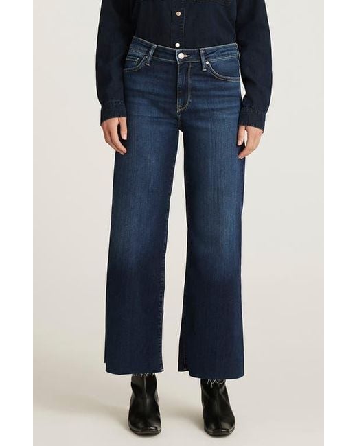 Mavi Blue Paloma Raw Hem Wide Leg Jeans