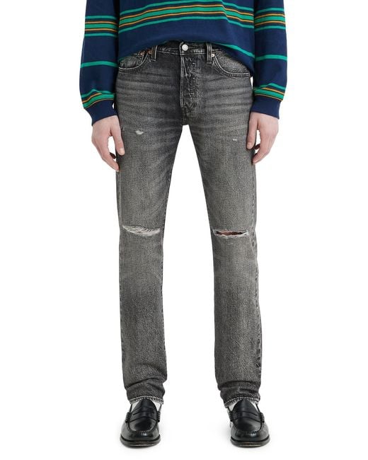 Levi's 501® Original Ripped Straight Leg Jeans in Blue for Men | Lyst