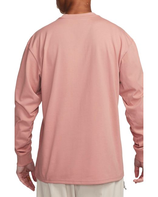 Nike Pink Dri-fit Acg Ripple Effect Long Sleeve Graphic T-shirt for men