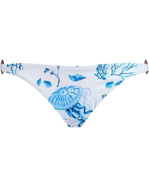 Vilebrequin Blue Mini Brief Bikini Bottom Medusa And Shells